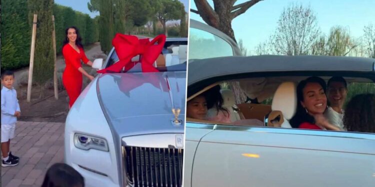 रोनाल्डो को अपनी गर्लफ्रेंड जॉर्जीना रोड्रिगेज से उपहार के रूप में एक रोल्स रॉयस मिलती है