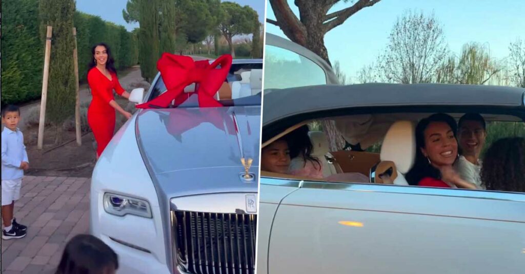रोनाल्डो को अपनी गर्लफ्रेंड जॉर्जीना रोड्रिगेज से उपहार के रूप में एक रोल्स रॉयस मिलती है