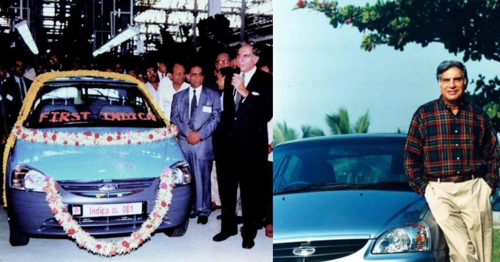 भारत की पहली यात्री कार, इंडिका के साथ रतन टाटा