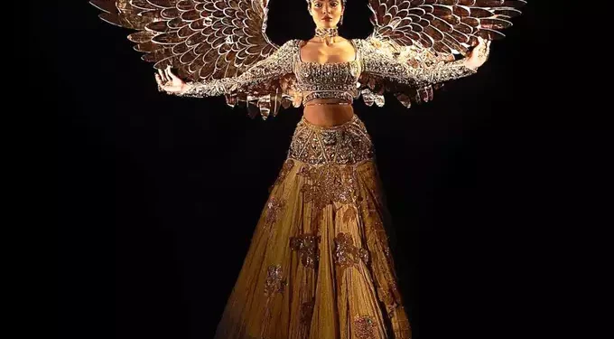 'सोने की चिड़िया' बनकर मिस यूनिवर्स 2023 पहुंची दिविता राय, डिजाइनर आउटफिट ने भारत का नाम रोशन किया