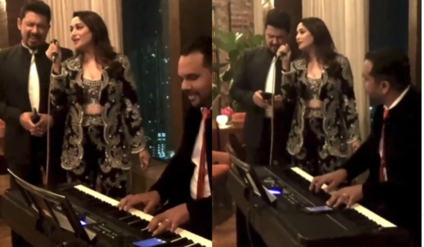 Madhuri Dixit's throwback video went viral, 'Dhak Dhak Girl' sang this song with her husband - India TV Hindi