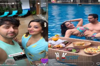 Monalisa: Monalisa is increasing global warming in the summer, gave a pose with her husband wearing a bikini in the pool