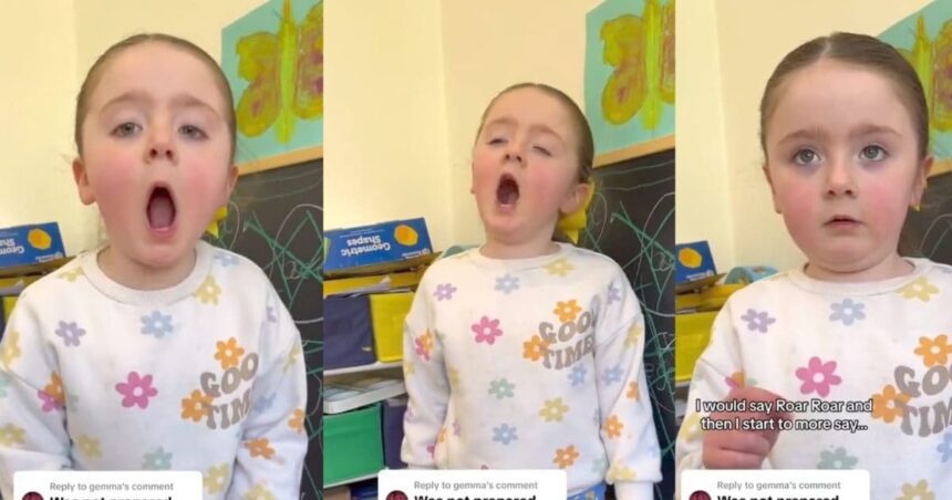 'Oh My God!  'Roaring like a lion...' People were shocked to hear the voice of the little girl.