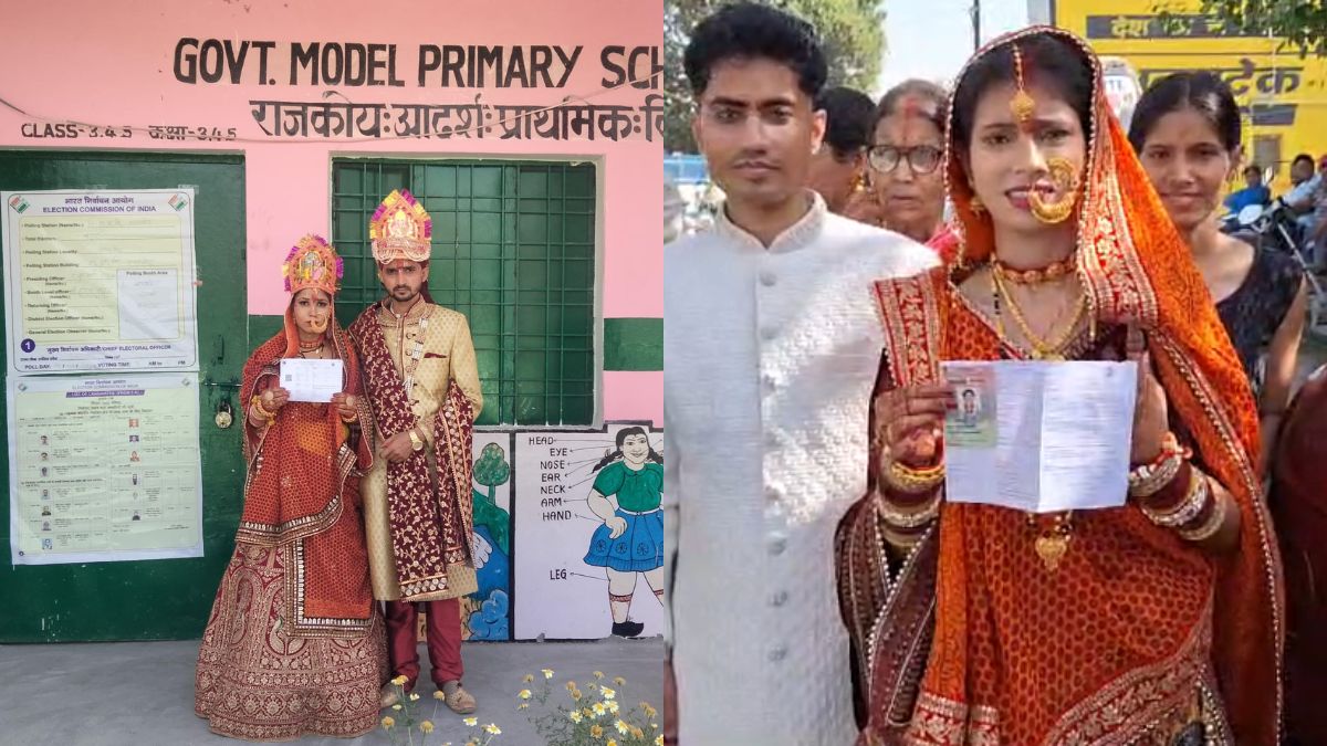 Positive news of voting: First voting then in-laws house, bride casts vote before farewell - India TV Hindi