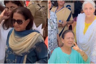 After a long time, Sunny Deol's mother Prakash Kaur came out of the house to cast her vote - India TV Hindi