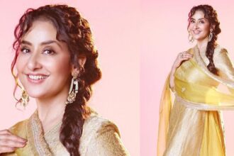 Manisha Koirala looks 'Mallika Jaan' in golden Sharara, ethnic look comes into discussion, watch the pictures with heart