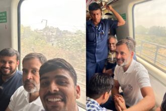 Rahul Gandhi seen travelling by Delhi Metro, photo goes viral - India TV Hindi
