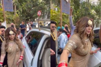 Rakhi Sawant did something like this with a fan on the middle of the road, people got angry after seeing it - India TV Hindi