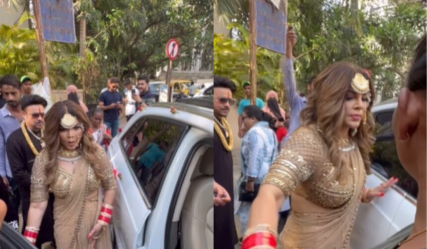 Rakhi Sawant did something like this with a fan on the middle of the road, people got angry after seeing it - India TV Hindi