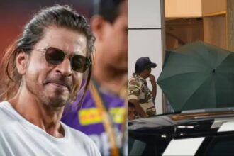 Shahrukh Khan reached Mumbai after being discharged from the hospital, hid his face with an umbrella - India TV Hindi