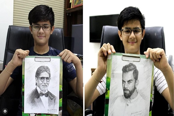 Ahmedabad: It is called good use of time, this child made two hundred sketches during the Corona period