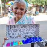 Inspirational: This elderly woman is standing strong even in forced circumstances, instead of begging, she is selling pens