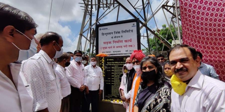 Inauguration of road from paver block run by tribal women