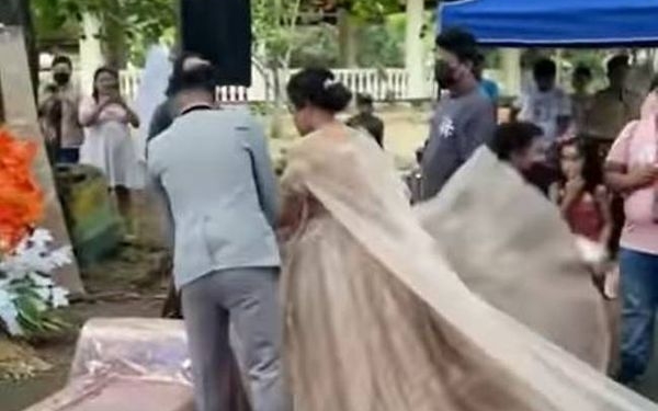 Know what happened that the wedding planner had to sneak inside the bride's gown!