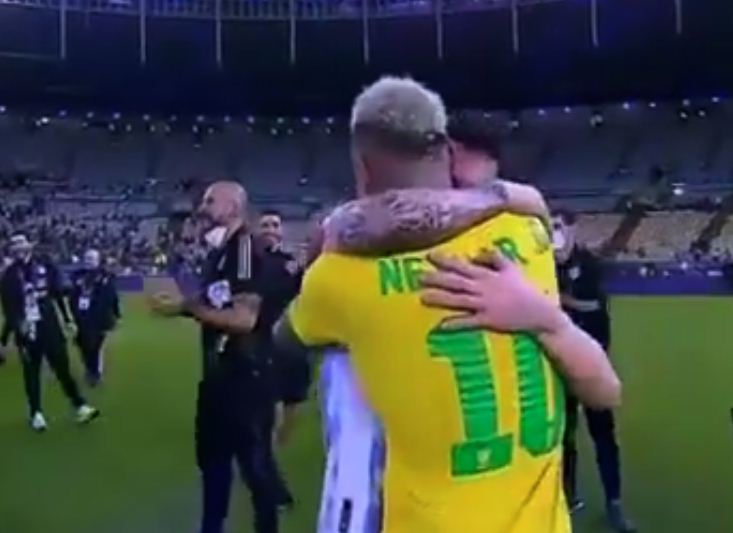 Messi consoles Neymar after Copa America win