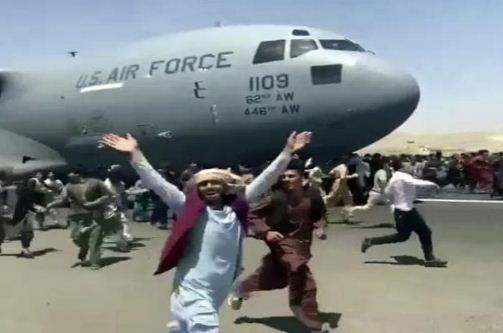 The US Air Force reported;  Things are deteriorating in Afghanistan, pieces of human body found on the plane that took off from Kabul