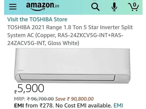 When 1 lakh AC was sold by Amazon for less than 6 thousand