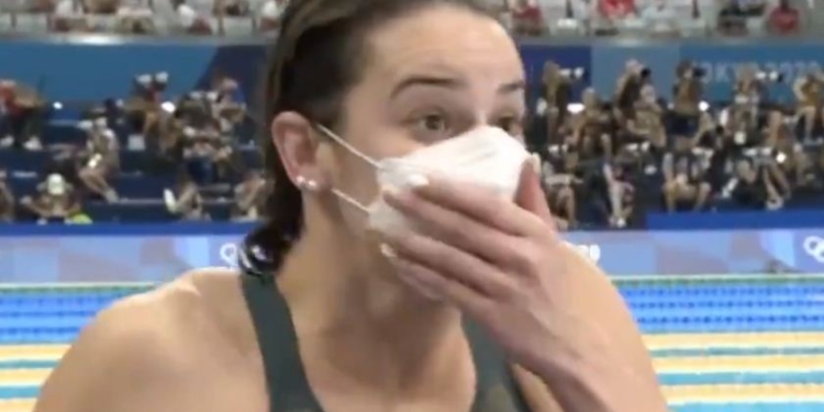 When the abuse came out of the mouth of the female swimmer in the joy of winning the gold medal