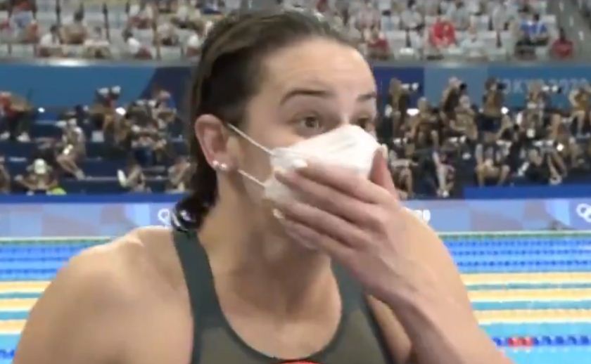 When the abuse came out of the mouth of the female swimmer in the joy of winning the gold medal