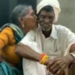 When the grandmother became romantic in front of the camera, the grandfather hid his face due to shame