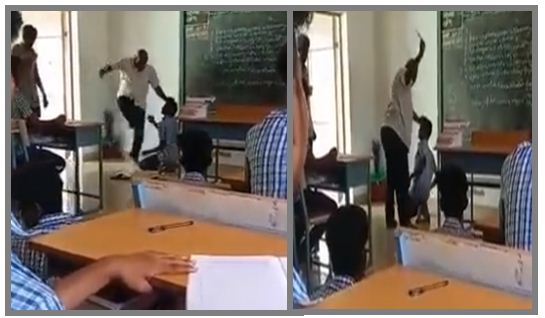 The student was not present in the class during the studies, so the teacher grabbed the hair and washed it;  video went viral