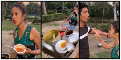 Girl created a ruckus if onion was not found with Kachori, video went viral on social media