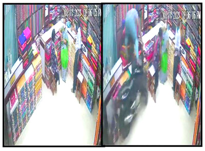 Bike entered the clothes shop, CCTV footage went viral