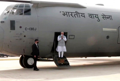 PM arrives in Hercules C-130J aircraft to inaugurate Purvanchal Expressway