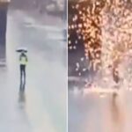 That is why it is said that one should not go out with a radio or mobile in the rain;  See this accident of lightning