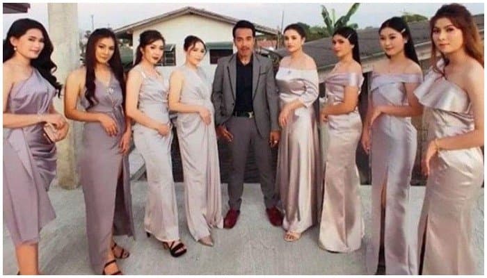 This guy lives with 8 wives and is happy!