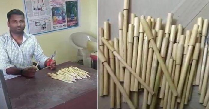 This young man makes eco-friendly ballpoint pen from corn husk, orders come from abroad