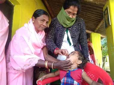 किरंदुल में दी गई प्लस पोलियो की खुराक