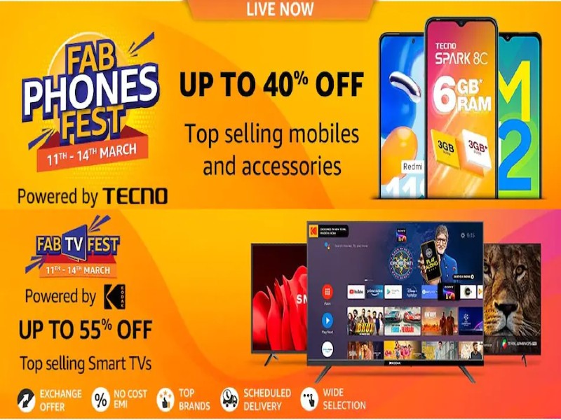 Amazon Fab Fest Sale 2022: अमेजन पर शुरू हुई फैब फोन और टीवी फेस्ट सेल, टॉप ब्रांड पर मिल रहा शानदार डिस्काउंट
