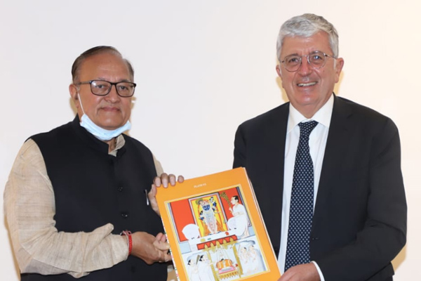 Dr. B. D. Kalla calls on Mr. Vincenzo Di Lusa, Ambassador of Italy to India - Jaipur News in Hindi
