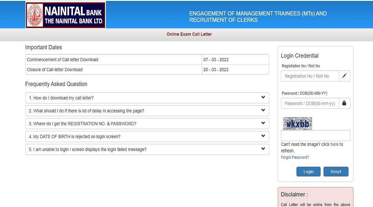 Nainital Bank Admit Card 2022, Bank Admit Card 2022, Nainital Bank Exam 2022 admit card