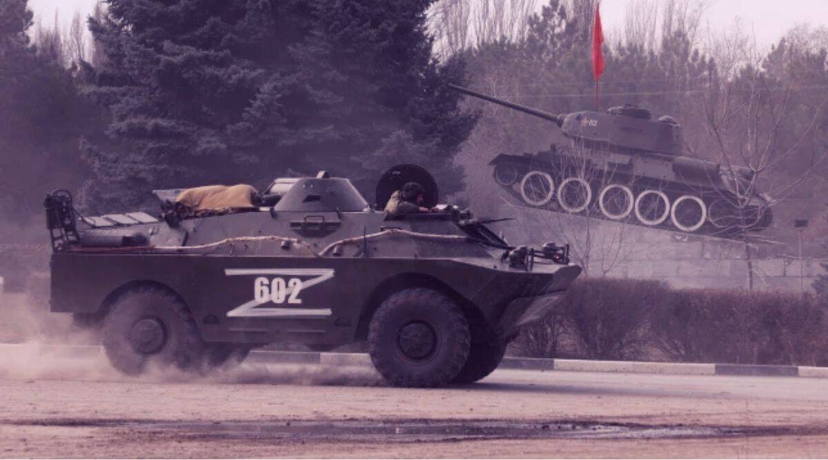 Russia tank with Z, Ukraine
