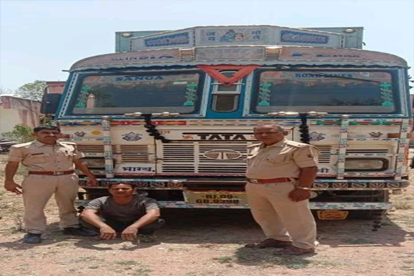 Chittorgarh police caught a truck full of khair wood worth 80 lakhs, a smuggler arrested - Jaipur News in Hindi