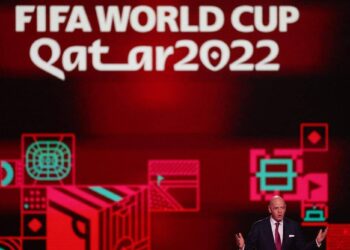 FIFA president Gianni Infantino during the draw