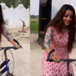 Monalisa VIDEO |  'Bigg Boss' fame Monalisa could not ride cycle, video went viral.  Navabharat
