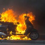 e scooter on fire
