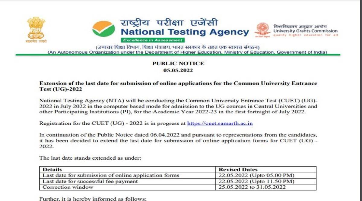 CUET UG 2022 NTA reopened registration window for Common University Entrance Test Check how to apply