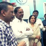 Delhi CM Arvind Kejriwal and Telangana CM K Chandrashekar Rao visit mohalla clinic