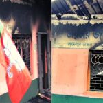 BJP office in West bengal Raghupur fire clash between police and Devpur