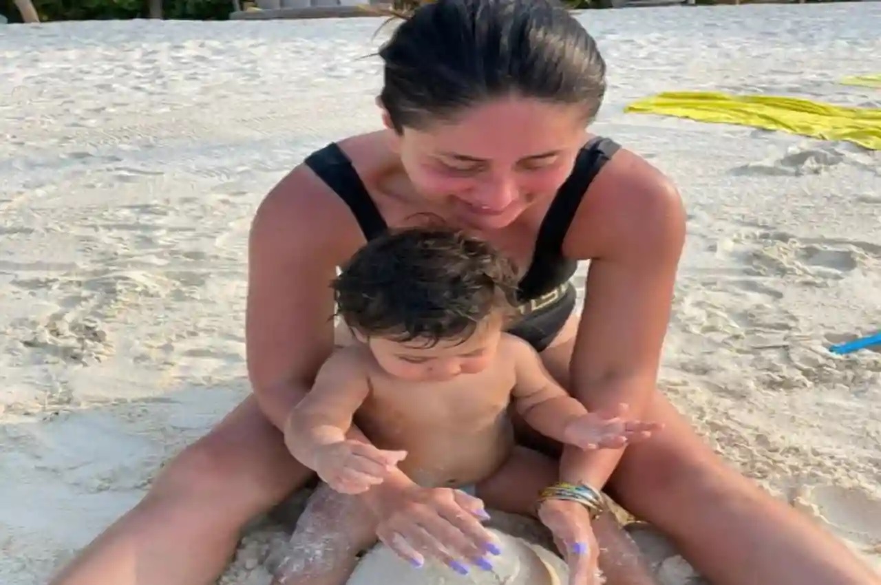 Little one and a half year old Jah also did a lot of yoga, is already taking fitness training from mother Kareena Kapoor