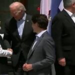PM Modi was talking to Canadian Prime Minister, US President Joe Biden came from afar and stopped by placing his hand on his shoulder, video going viral