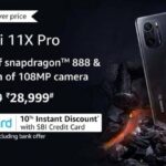 Xiaomi Mi 11X Pro Massive Discount on Amazon India Price Specifications features - Bumper discount on Xiaomi Mi 11X Pro with 108MP camera, up to Rs.11000 off