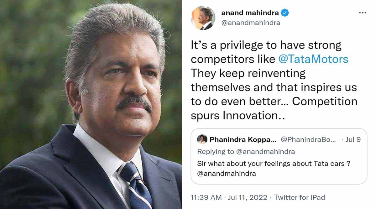 On social media from Anand Mahindra, the user asked a question about Tata, after hearing the answer, people said - we are proud of both Indian companies We are proud of both Indian companies