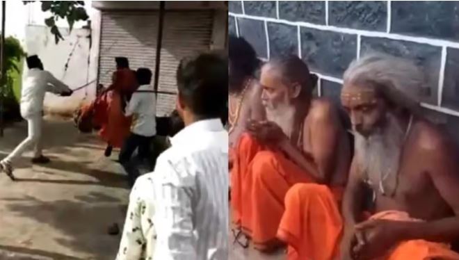 Once again the sadhus who came to visit Maharashtra were brutally beaten up, ran and beat them with sticks