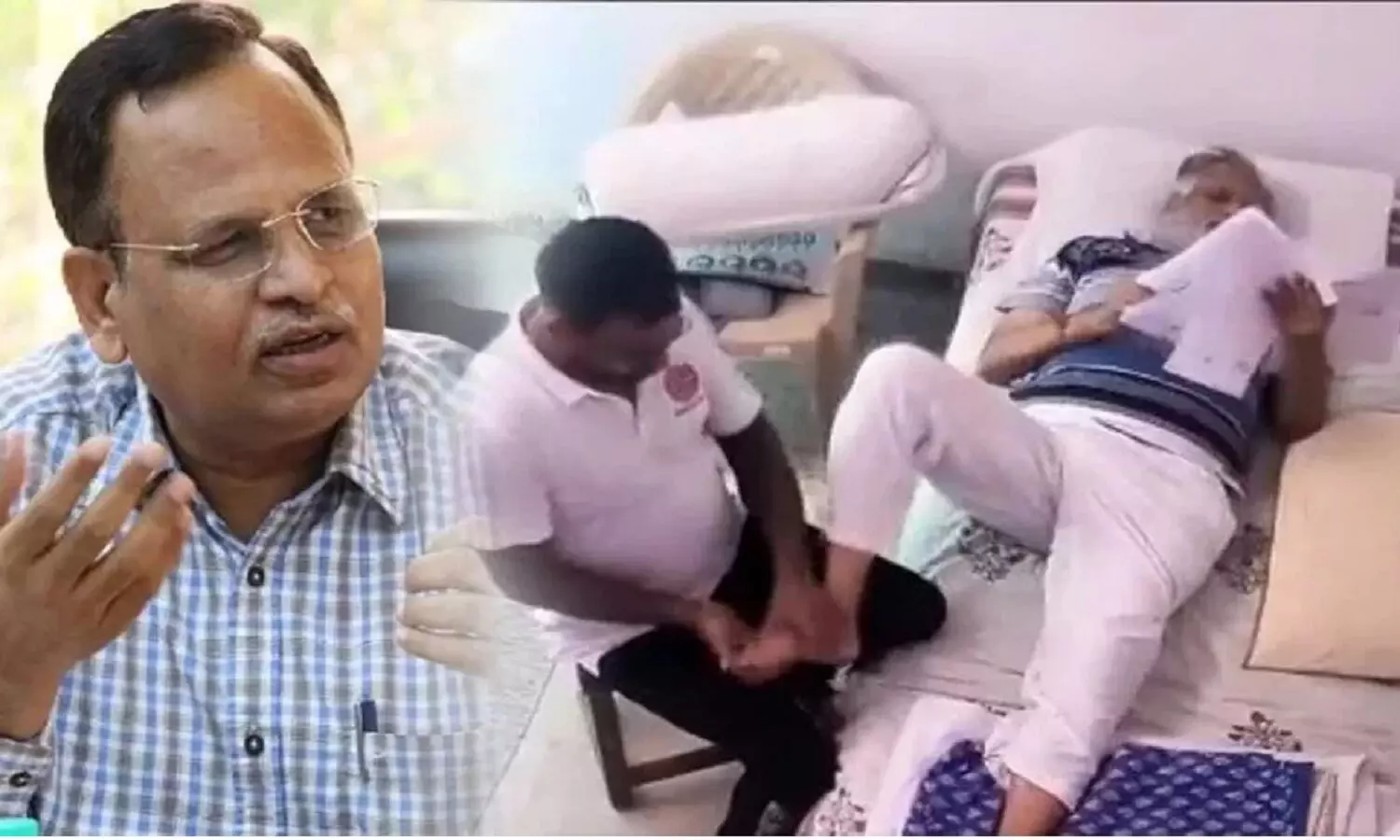 Video of jailed AAP minister Satyendar Jain taking massage surfaced!  There was panic from Delhi to Gujarat.  Video of jailed AAP minister Satyendra Jain taking massage surfaced!  there