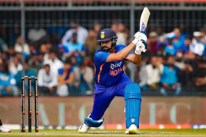 Rohit has rescued sixes from the right arm pacer